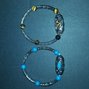 Turquoise and tigers eye bracelets